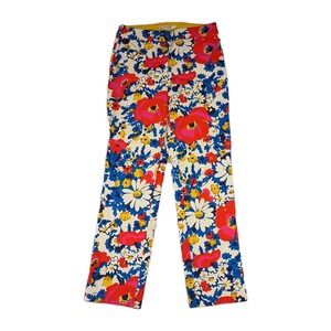 Boden‎ Dress Pants Womens 2R Floral Ankle Chino Bold Cottagecore Boho 70s Retro